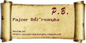 Pajzer Bársonyka névjegykártya